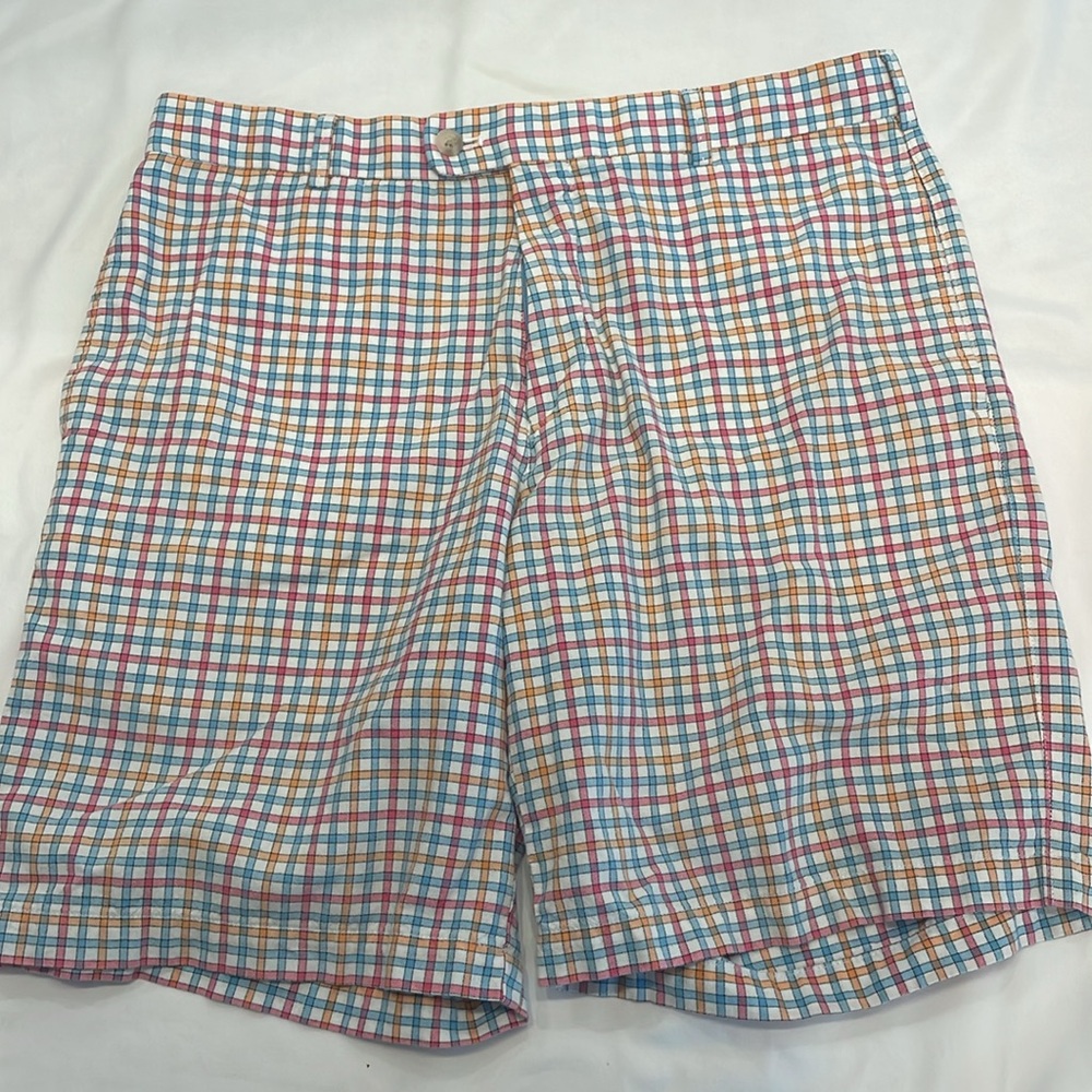 Peter Millar Golf Shorts 34 Golfcore Spring Preppy Country Club Plaid‎ Colorful - Picture 2 of 8